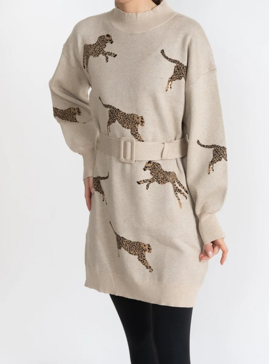 CHEETAH DRESS (BEIGE)