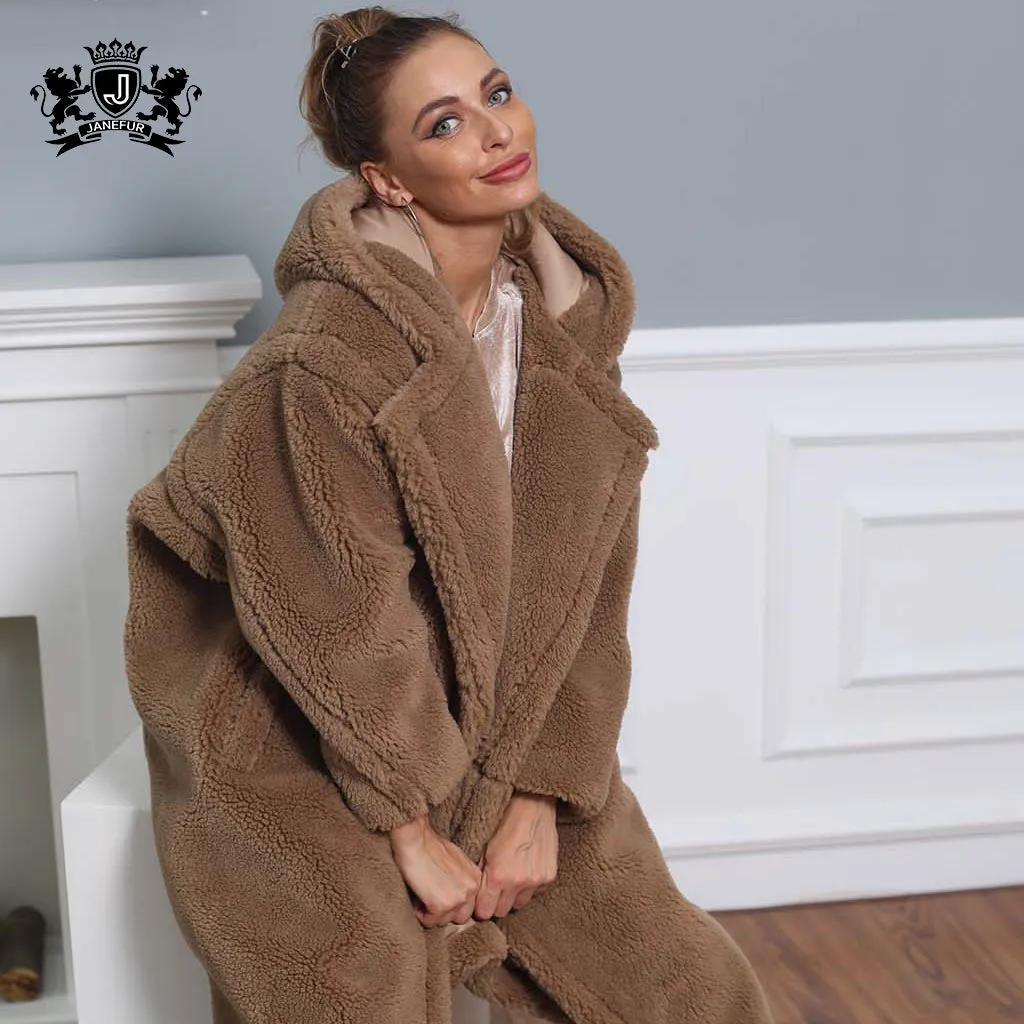 Coat Winter Sheep Shearling Jacket Genuine Warm Lady Coat  Women Teddy Coat