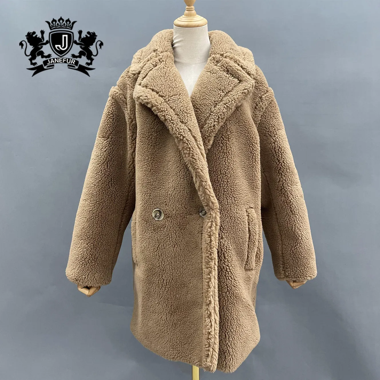 Coat Winter Sheep Shearling Jacket Genuine Warm Lady Coat  Women Teddy Coat