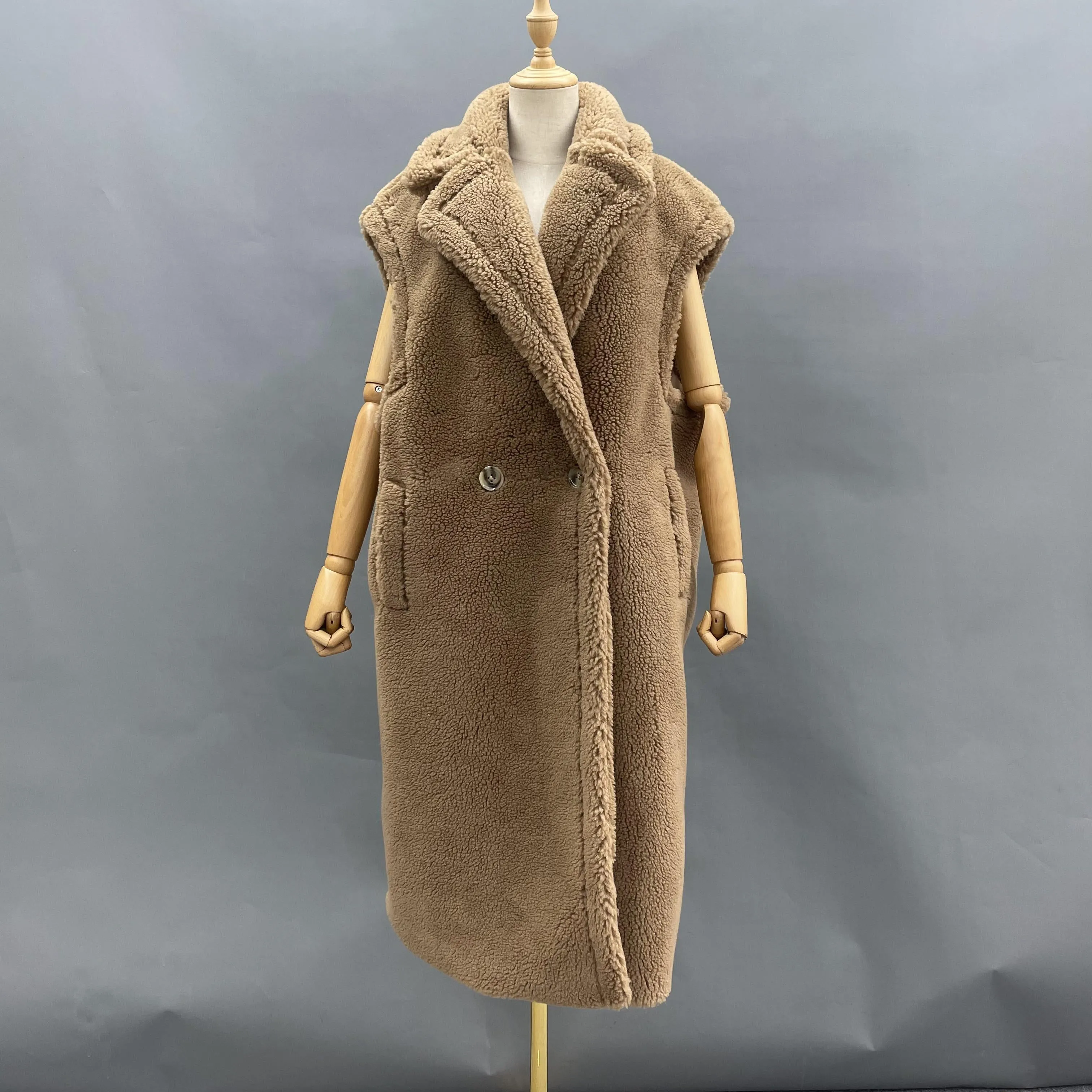 Coat Winter Sheep Shearling Jacket Genuine Warm Lady Coat  Women Teddy Coat