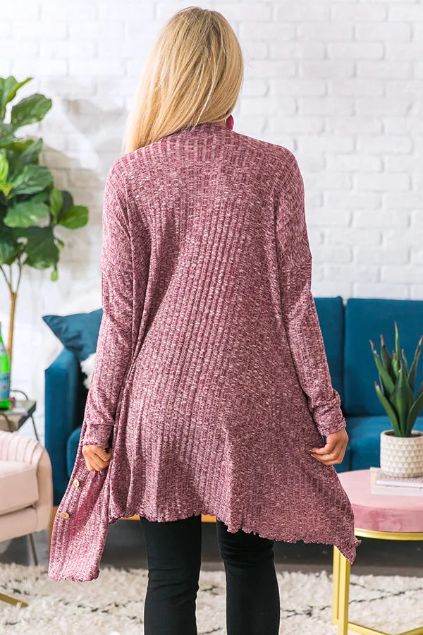 Cocoa At The Lodge Cardigan in Wine