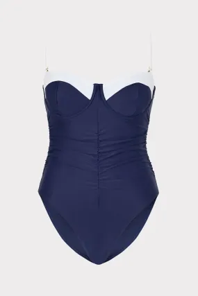 Color Block Ruched One Piece
