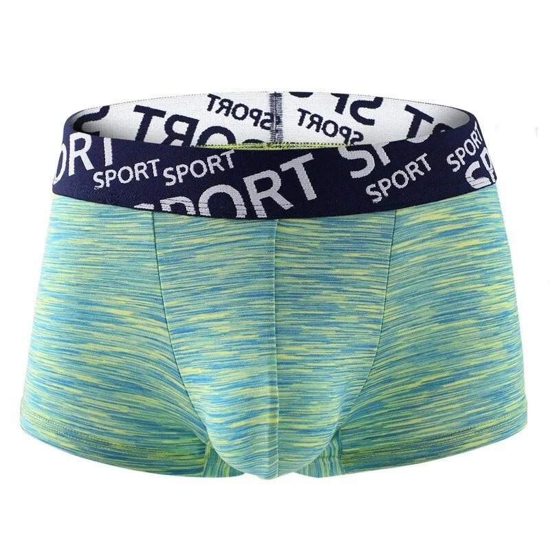 Colorful Breathable Cotton Underwear with U Convex Pouch and Widened Waistband for Men
