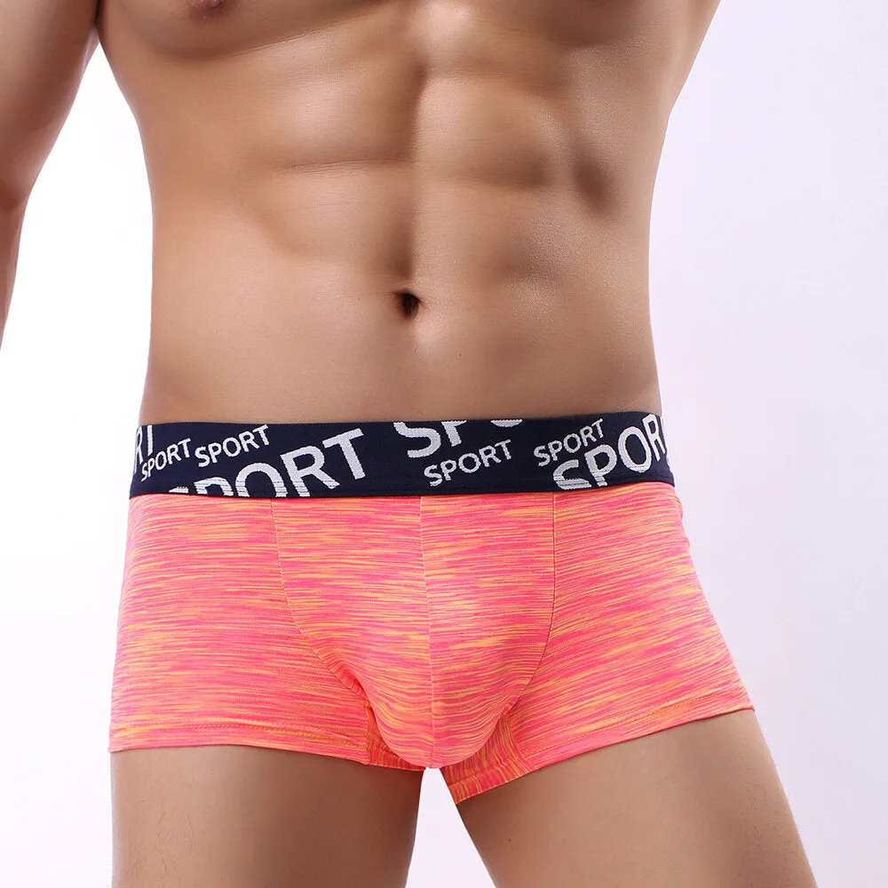 Colorful Breathable Cotton Underwear with U Convex Pouch and Widened Waistband for Men