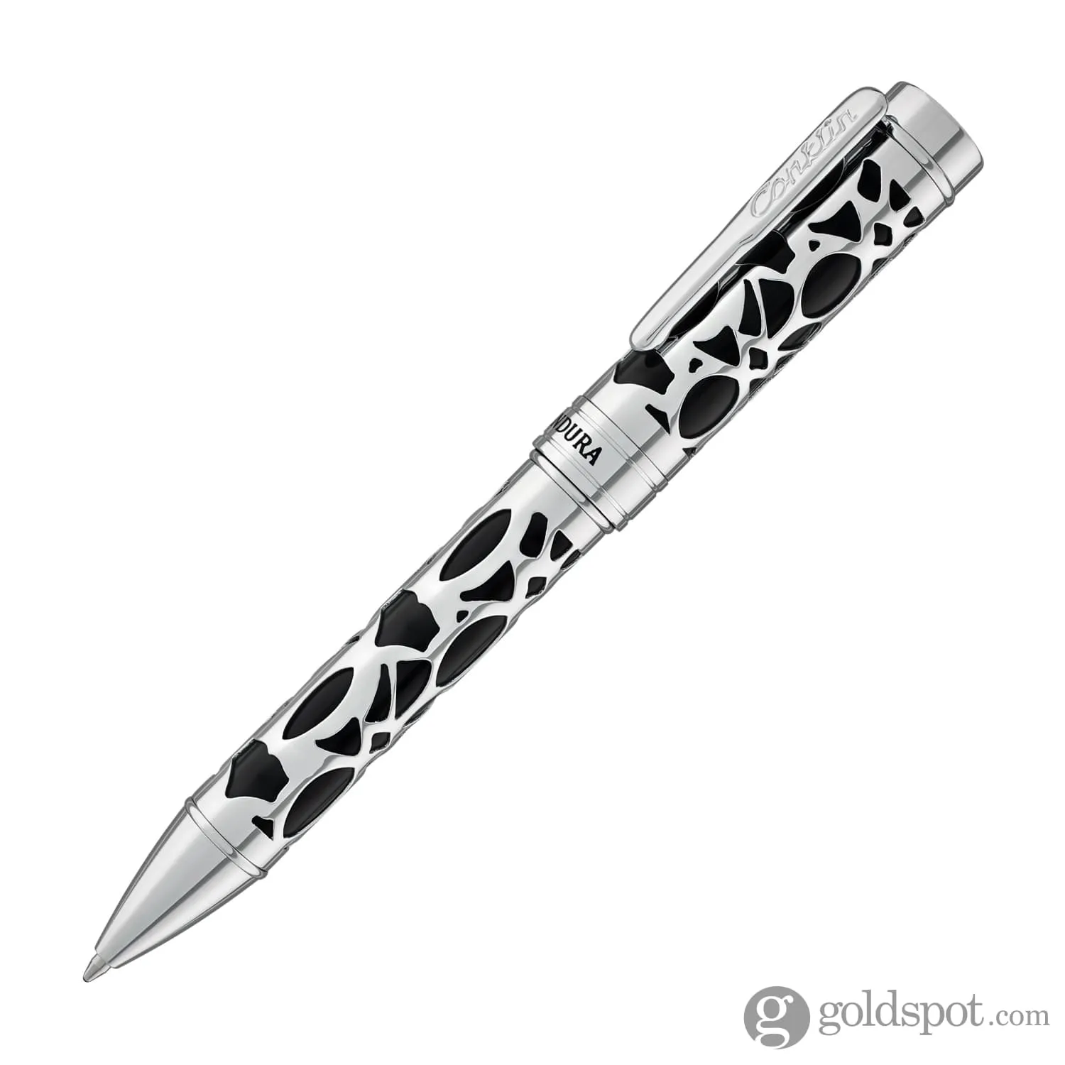 Conklin Endura Deco Crest Ballpoint Pen in Black with Chrome Trim