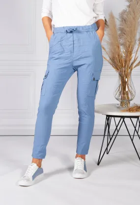 Cornflower Blue Cargo Joggers