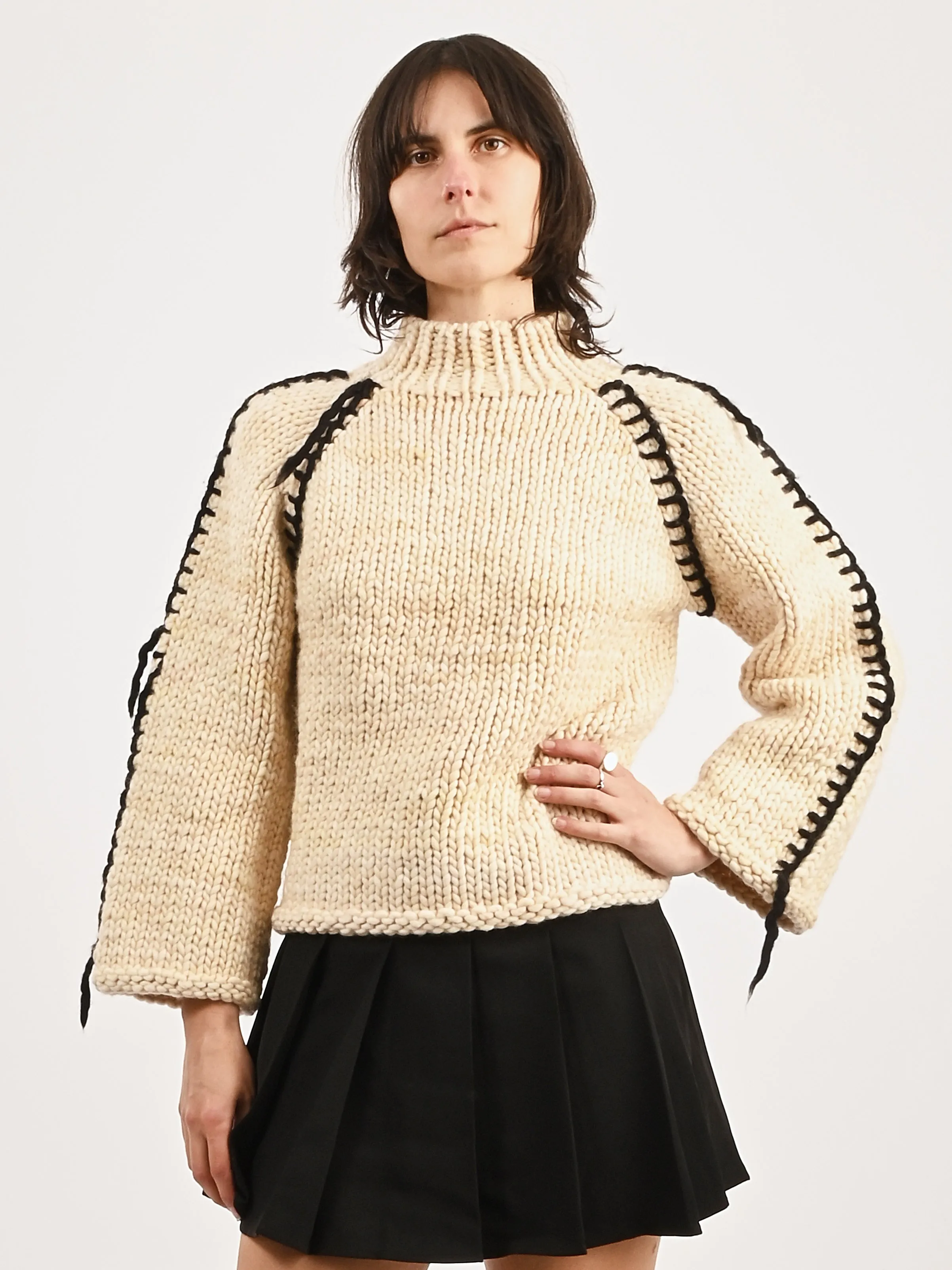 Cream/Black Reese Sweater