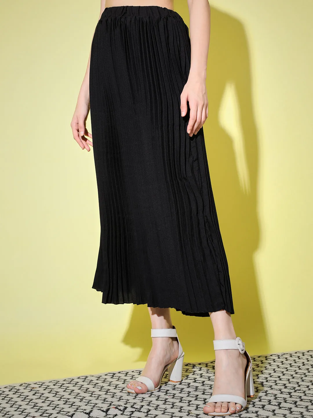 Crepe Pleated Women Skirt-3006-3006