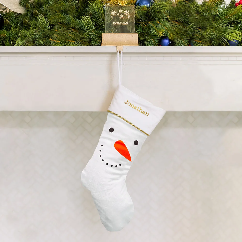 CUSTOM EMBROIDERED PLUSH CHRISTMAS STOCKING - SNOWMAN
