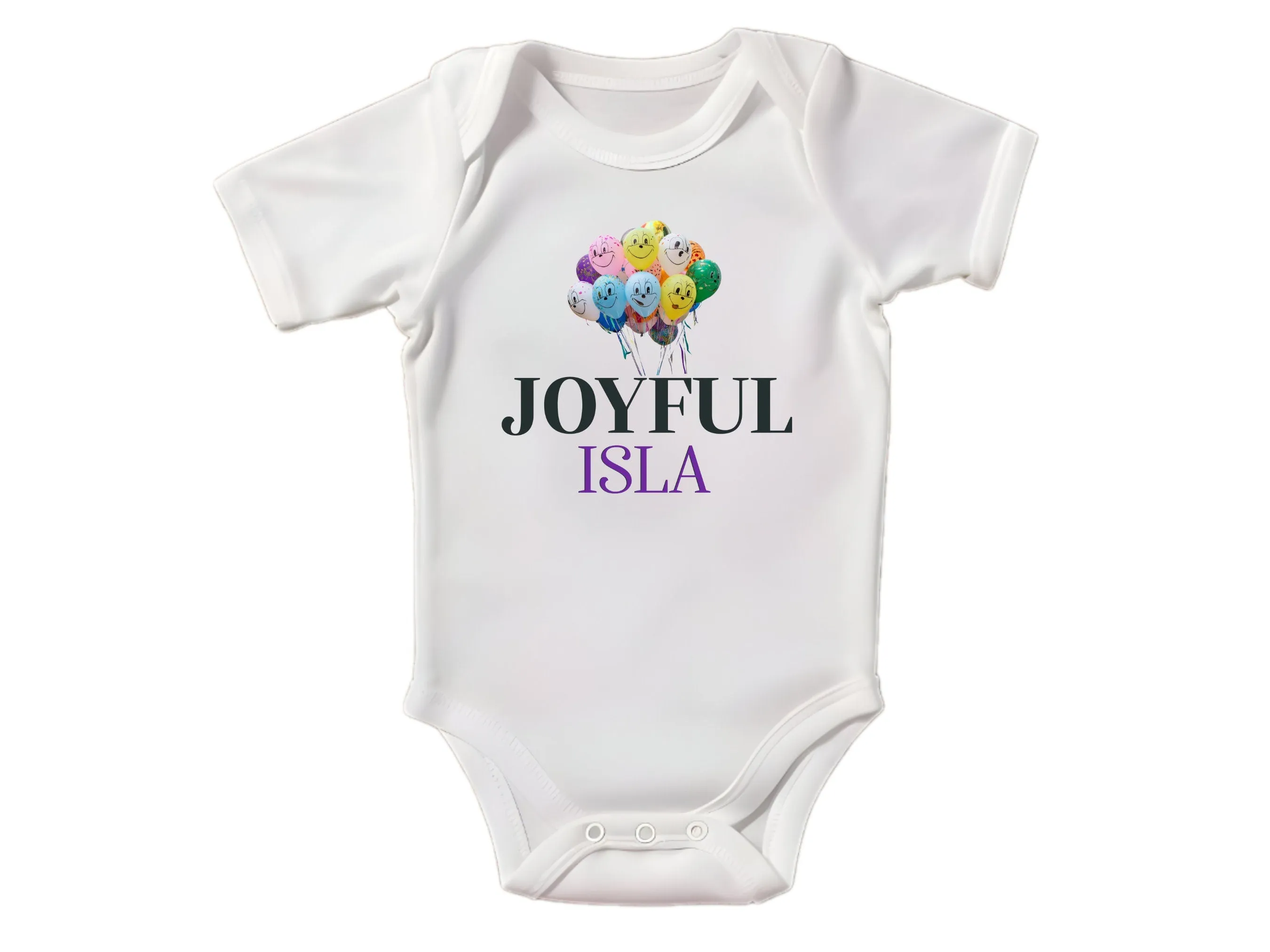 Custom Joyful Birthday Baby Girls Bodysuits Gift with Baby Name For Birthday