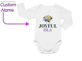 Custom Joyful Birthday Baby Girls Bodysuits Gift with Baby Name For Birthday