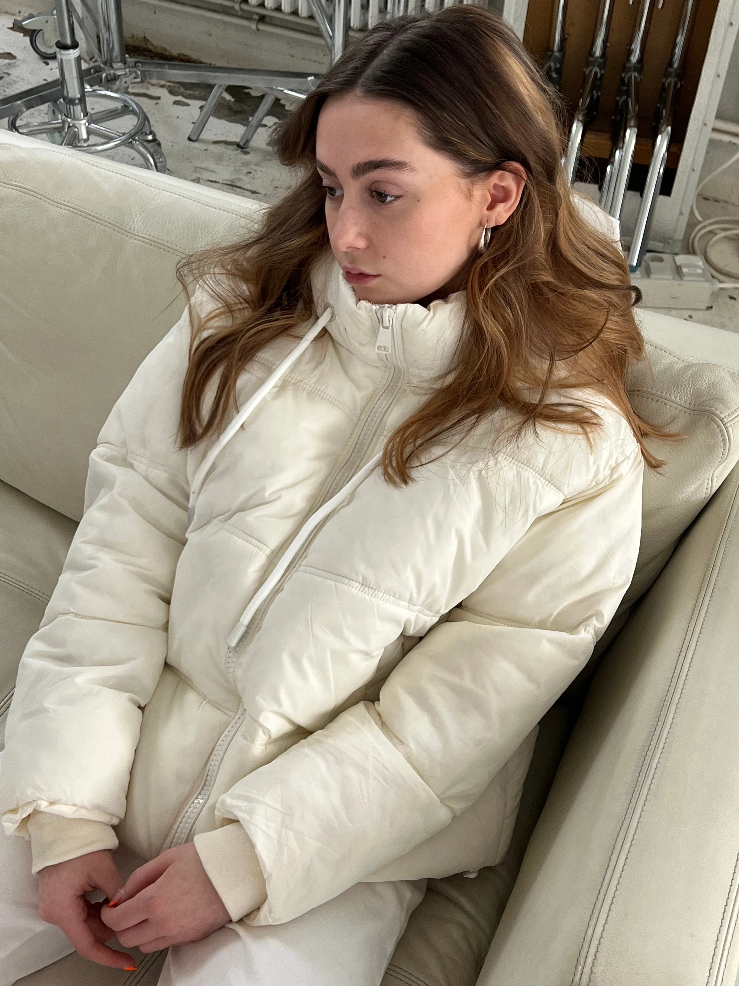 Damla puffer jacket - White