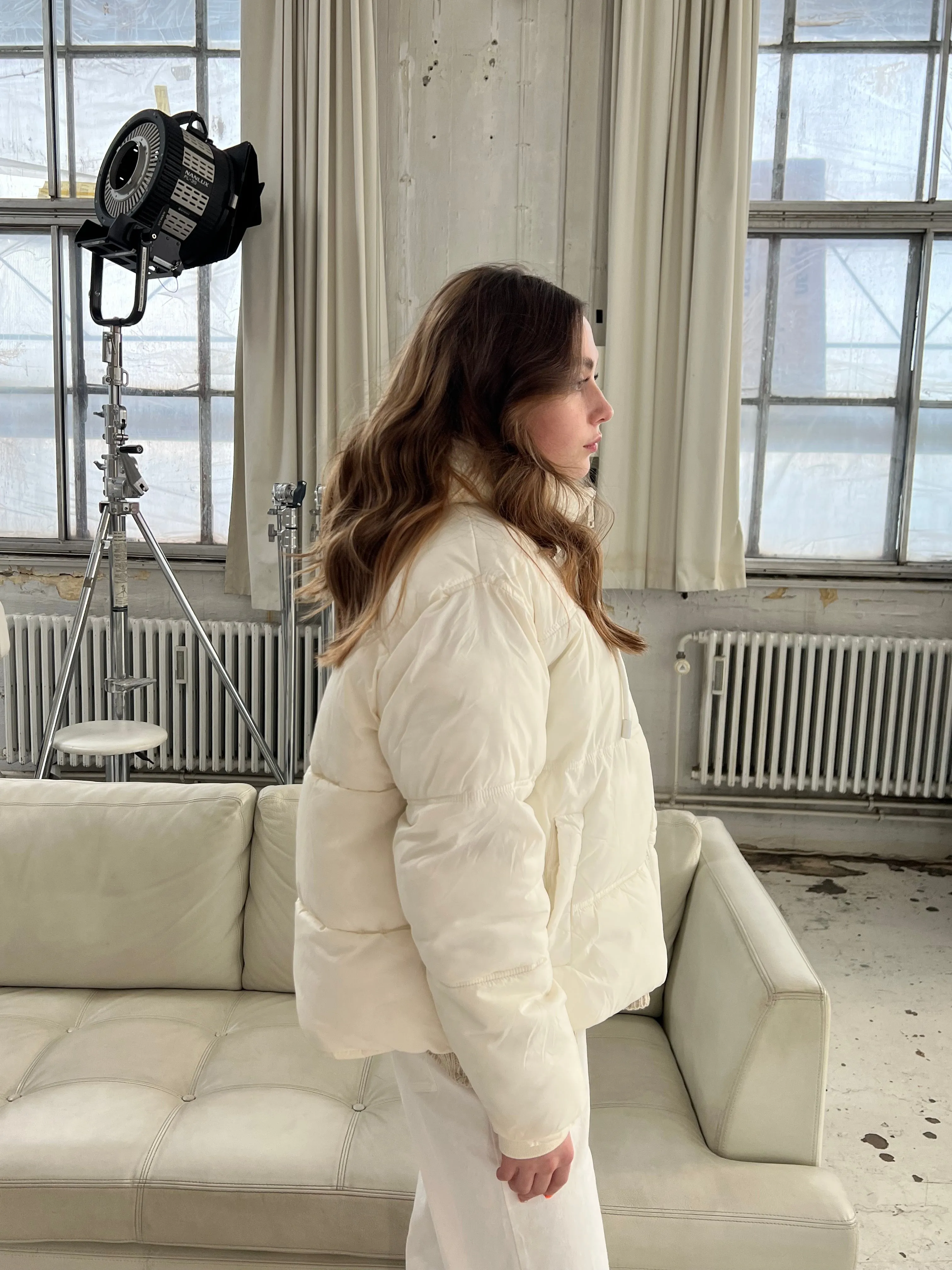 Damla puffer jacket - White