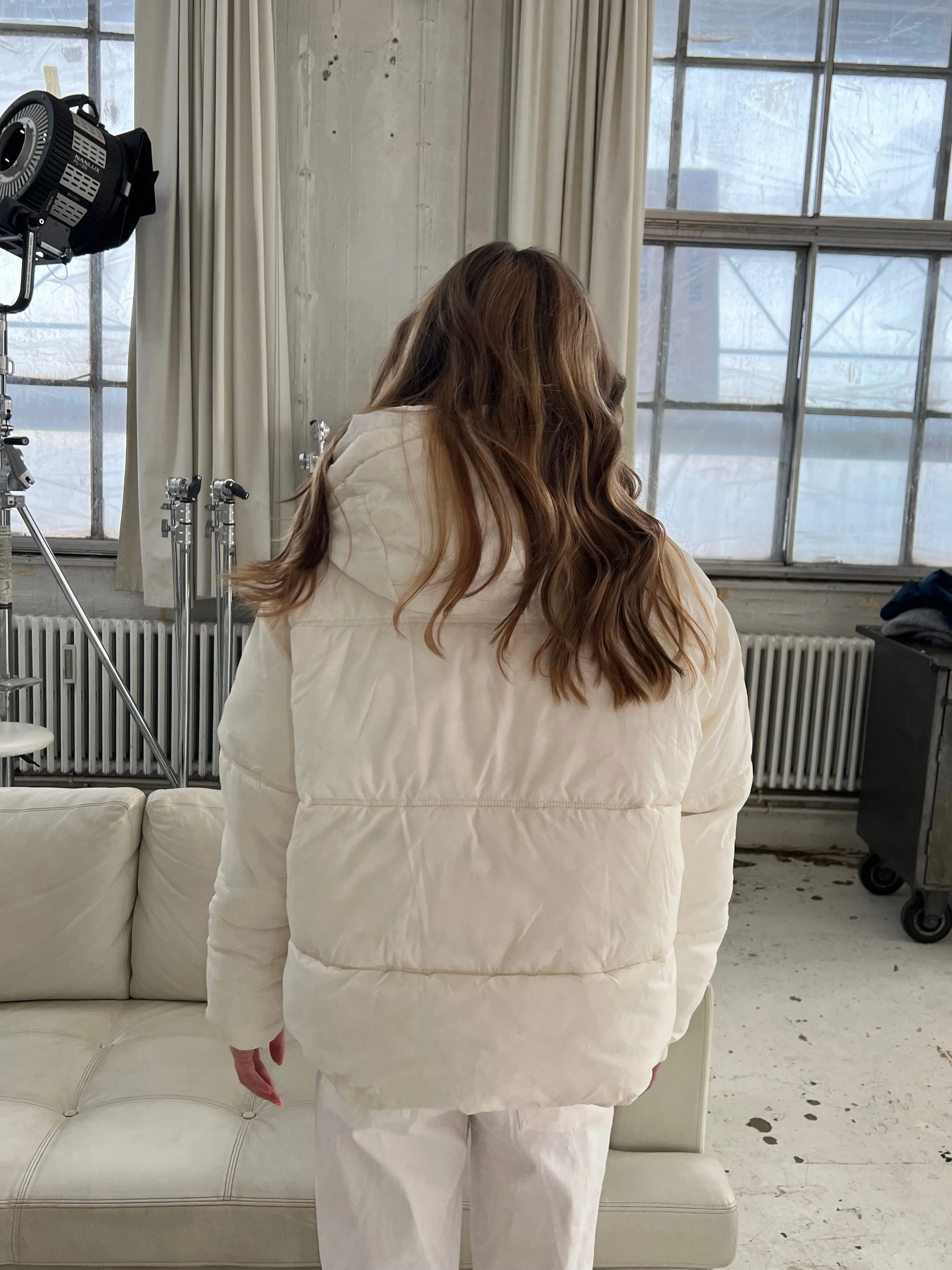 Damla puffer jacket - White