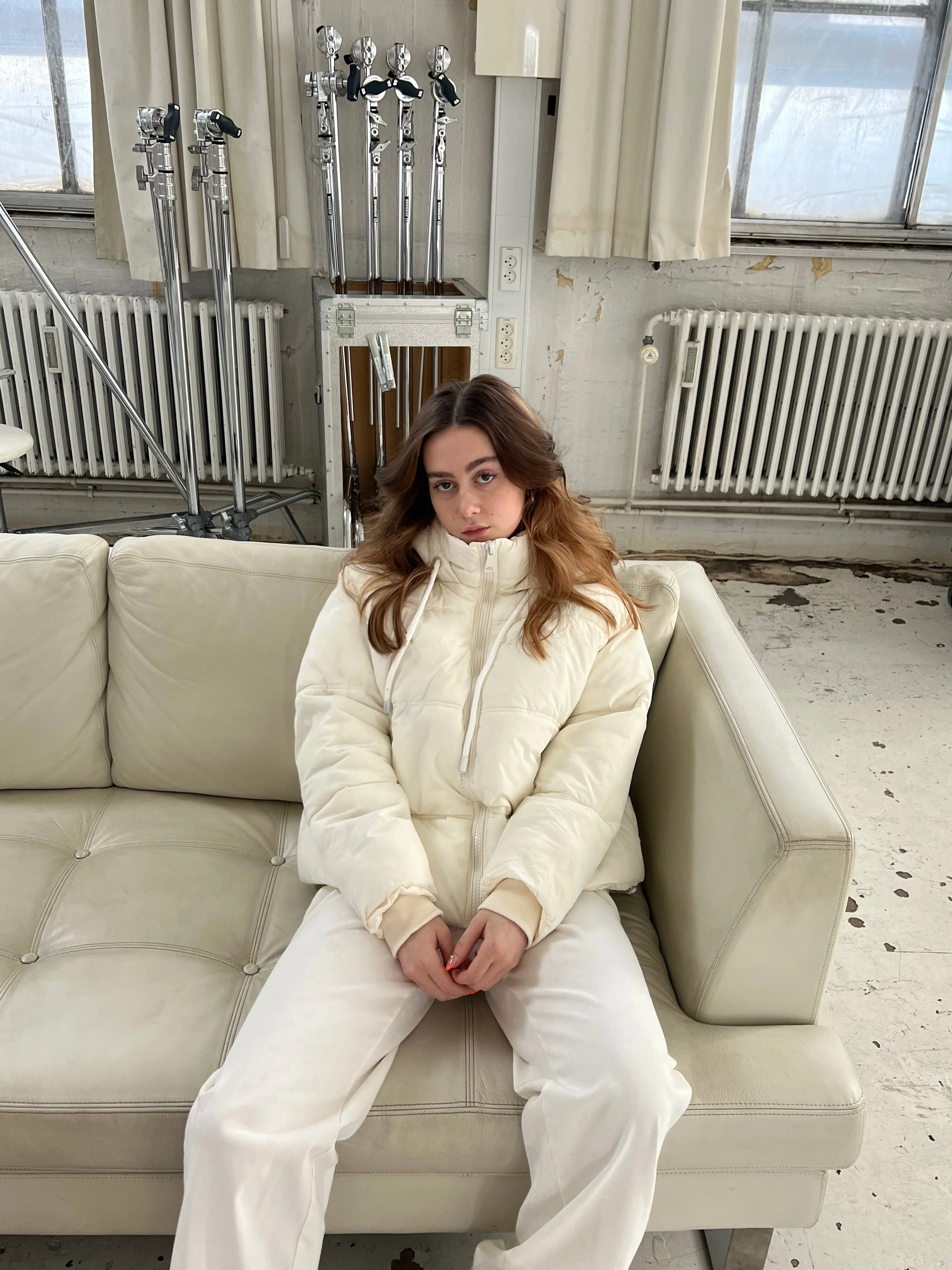 Damla puffer jacket - White