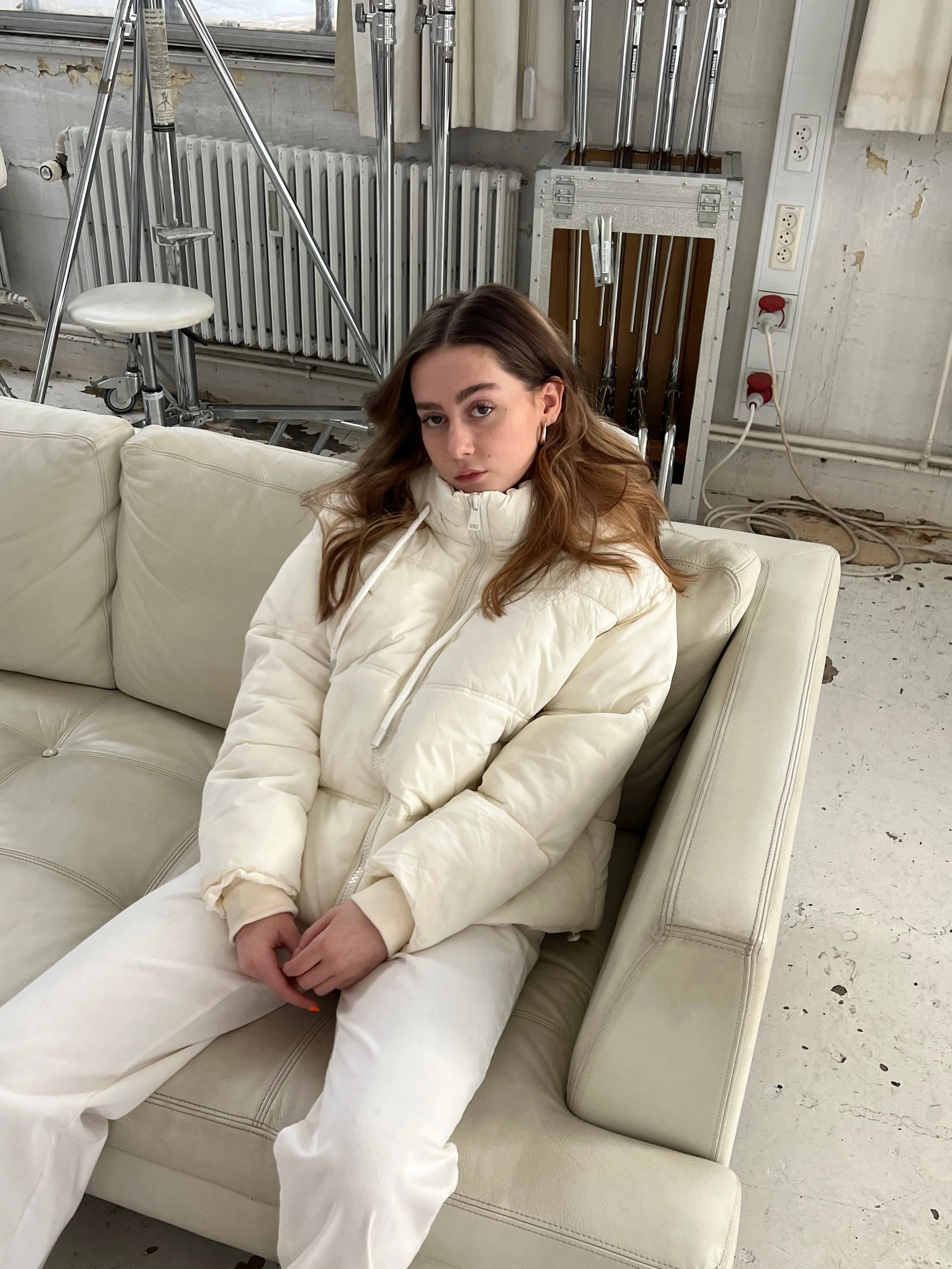 Damla puffer jacket - White