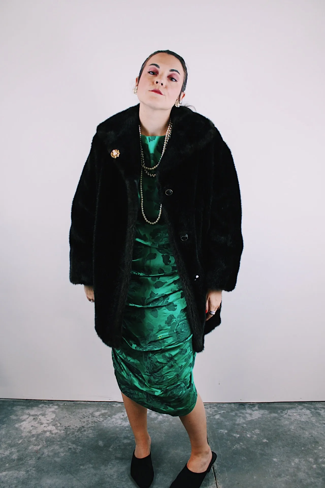 Dark Brown Faux Fur Coat