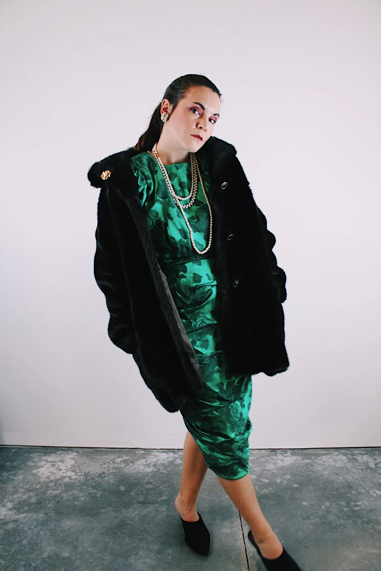 Dark Brown Faux Fur Coat