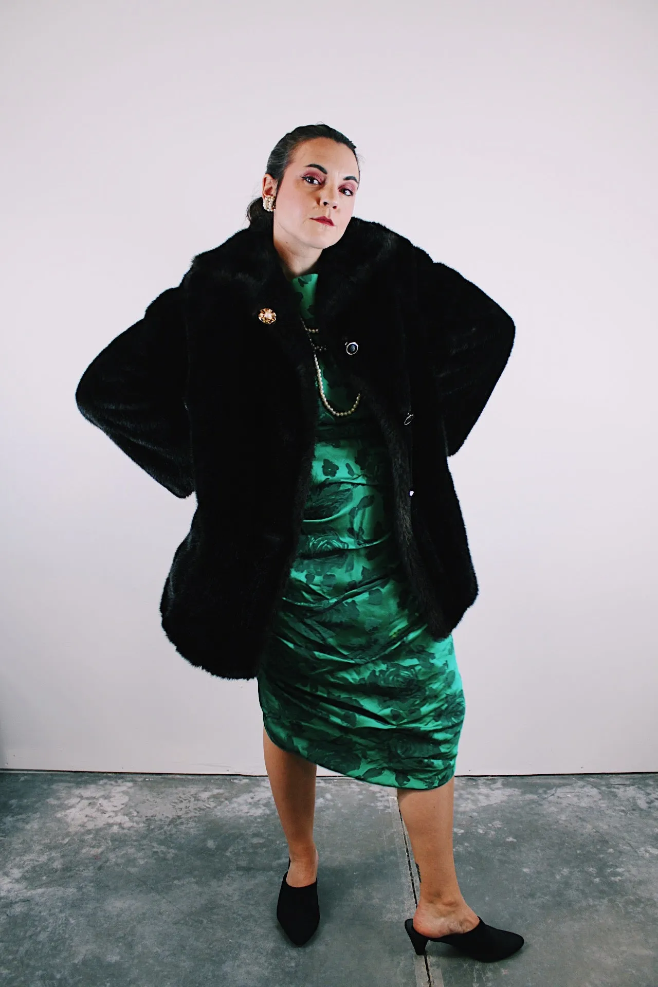 Dark Brown Faux Fur Coat