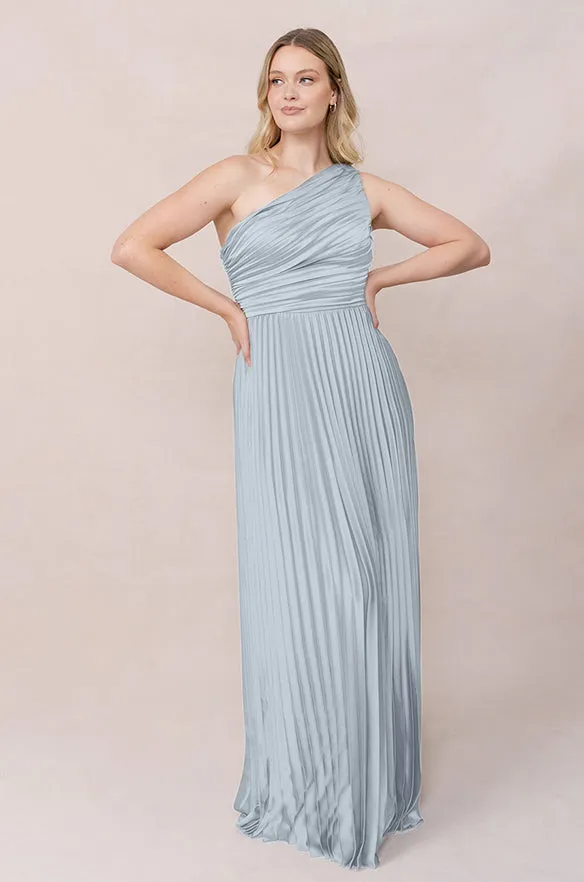 Declan Satin Pleated Dress | Made To Order