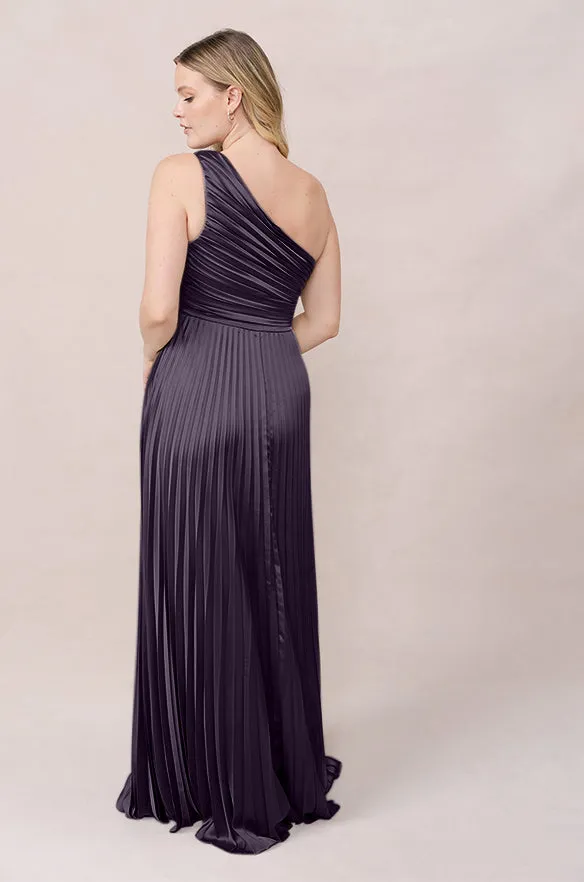 Declan Satin Pleated Dress | Made To Order