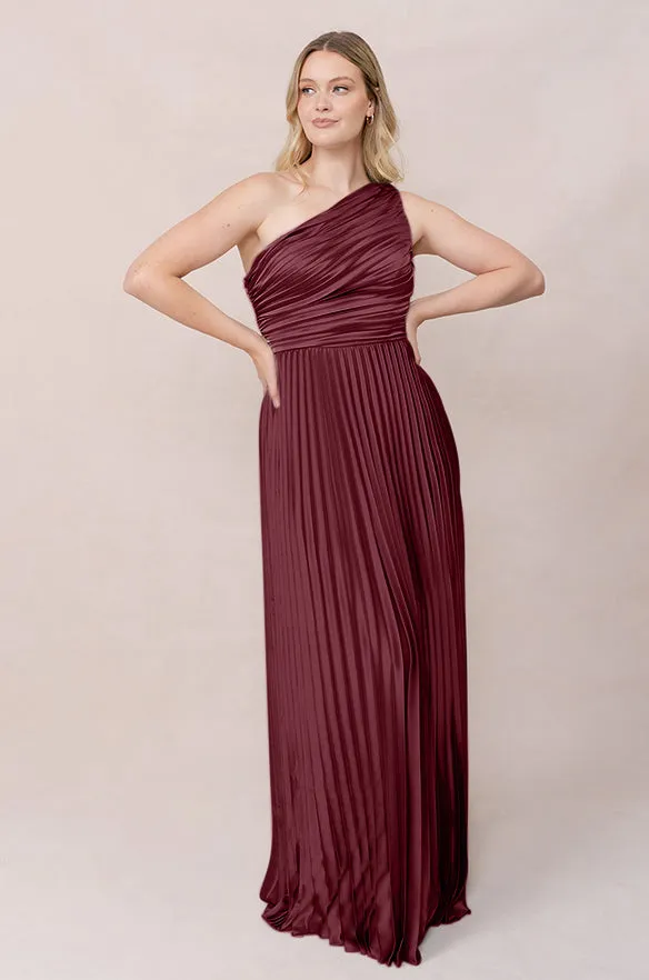 Declan Satin Pleated Dress | Made To Order