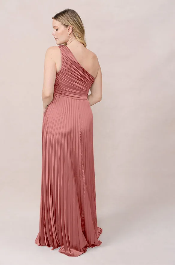 Declan Satin Pleated Dress | Made To Order