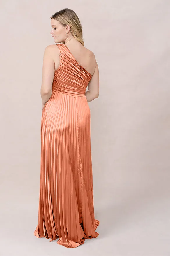 Declan Satin Pleated Dress | Made To Order