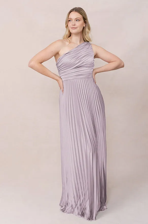 Declan Satin Pleated Dress | Made To Order