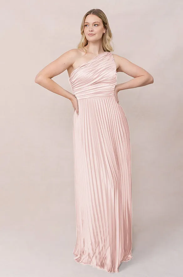 Declan Satin Pleated Dress | Made To Order