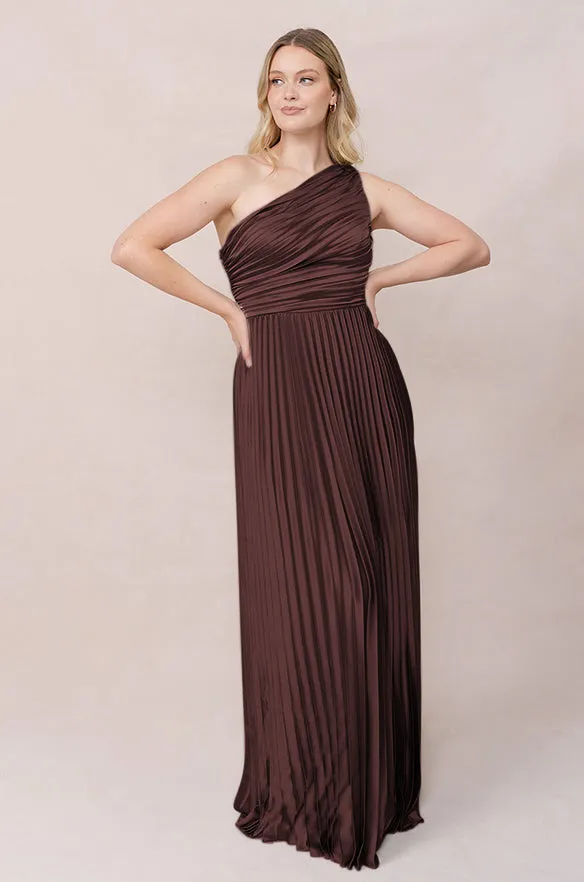 Declan Satin Pleated Dress | Made To Order