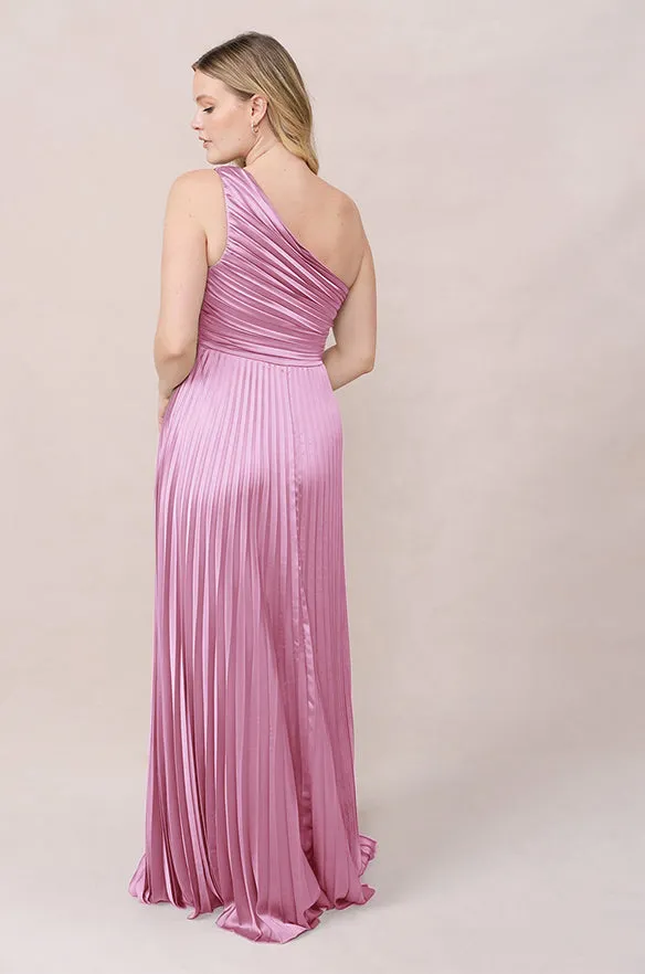 Declan Satin Pleated Dress | Made To Order