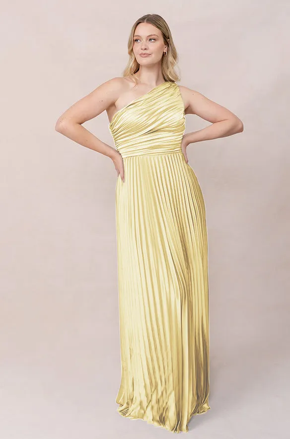 Declan Satin Pleated Dress | Made To Order