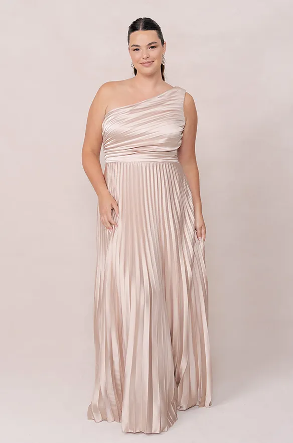 Declan Satin Pleated Dress | Made To Order