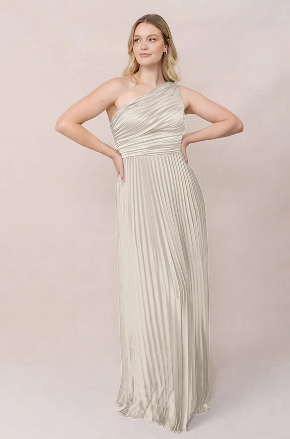Declan Satin Pleated Dress | Made To Order