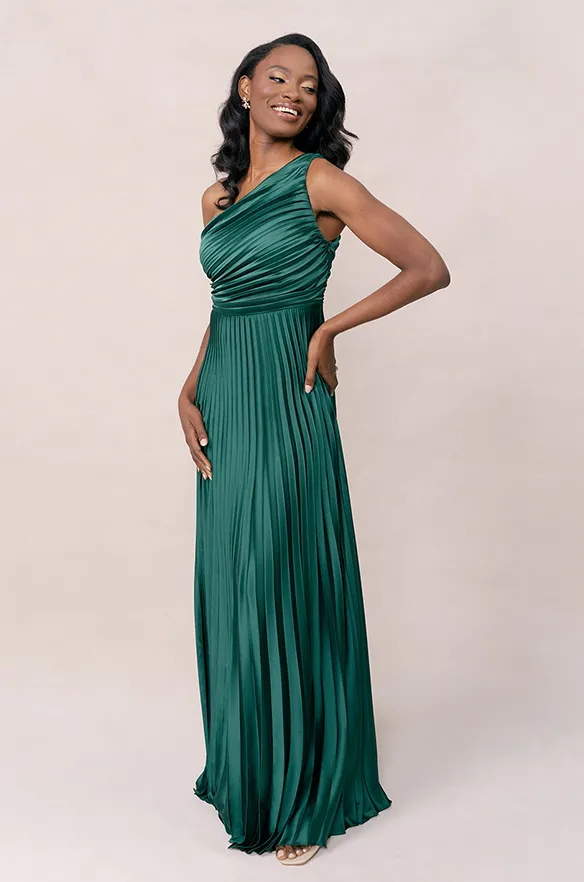 Declan Satin Pleated Dress | Made To Order