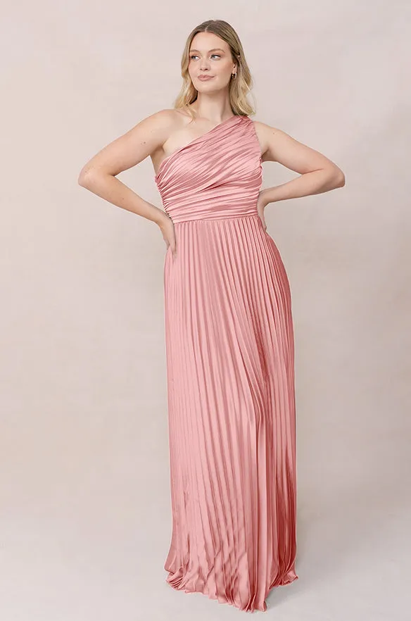 Declan Satin Pleated Dress | Made To Order