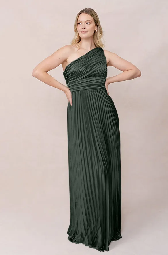 Declan Satin Pleated Dress | Made To Order