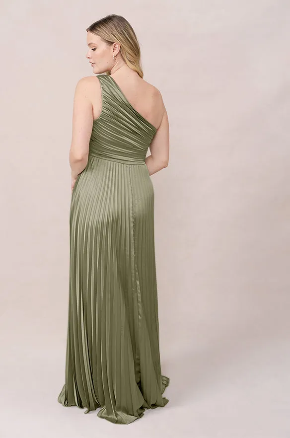 Declan Satin Pleated Dress | Made To Order
