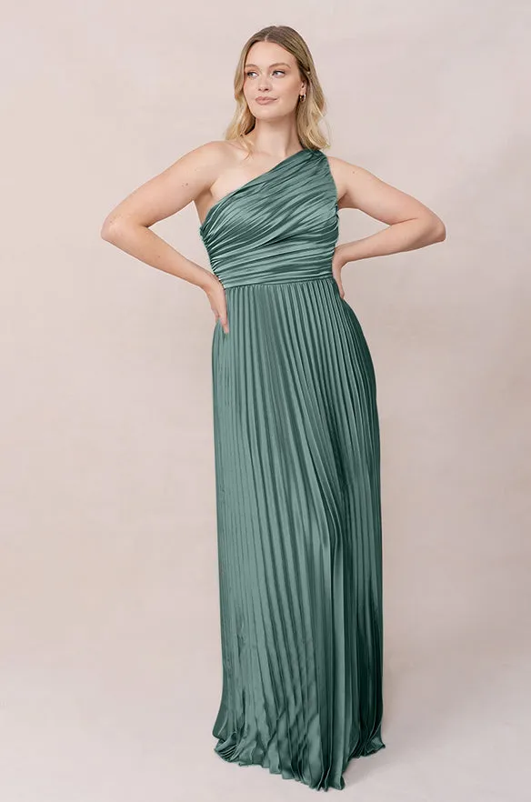 Declan Satin Pleated Dress | Made To Order