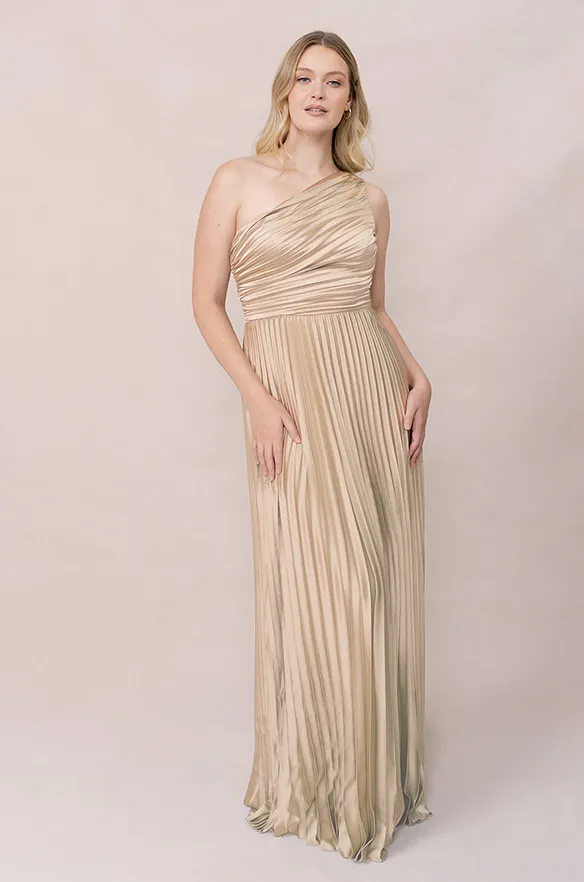 Declan Satin Pleated Dress | Made To Order