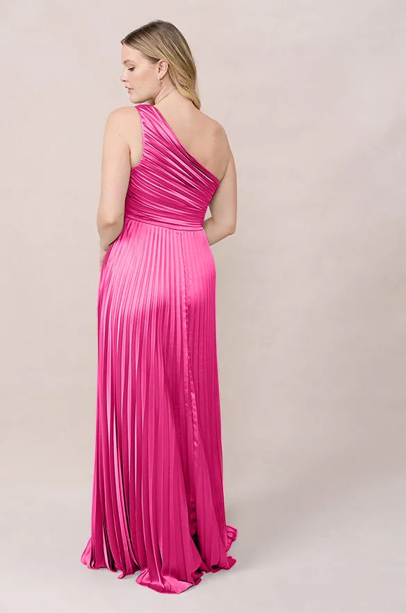 Declan Satin Pleated Dress | Made To Order