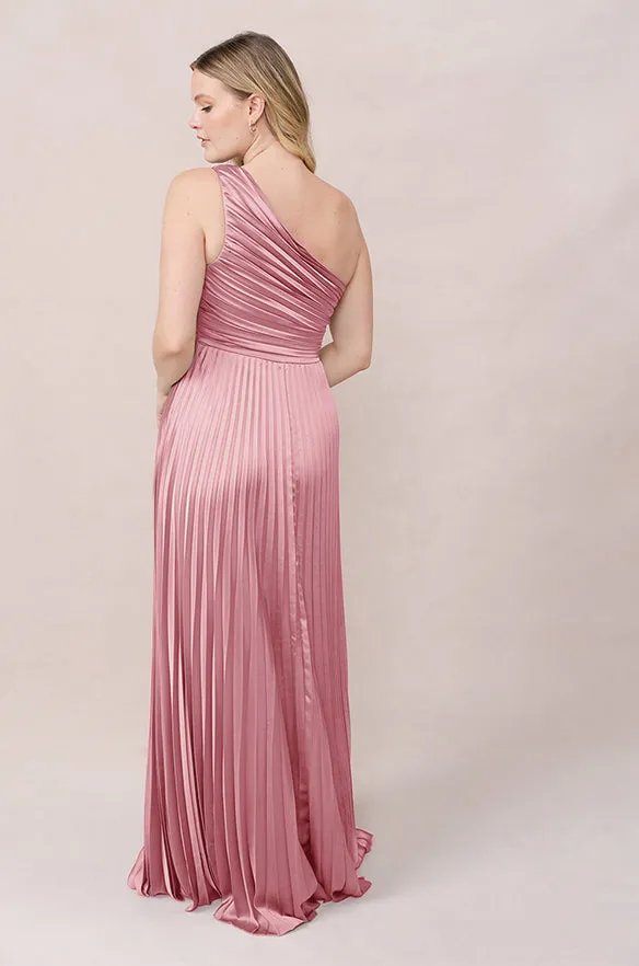Declan Satin Pleated Dress | Made To Order