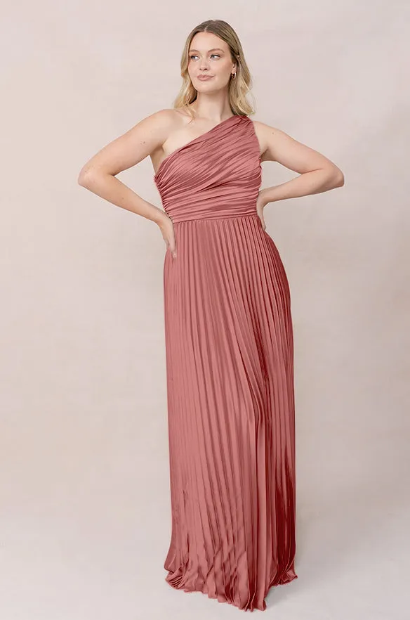 Declan Satin Pleated Dress | Made To Order