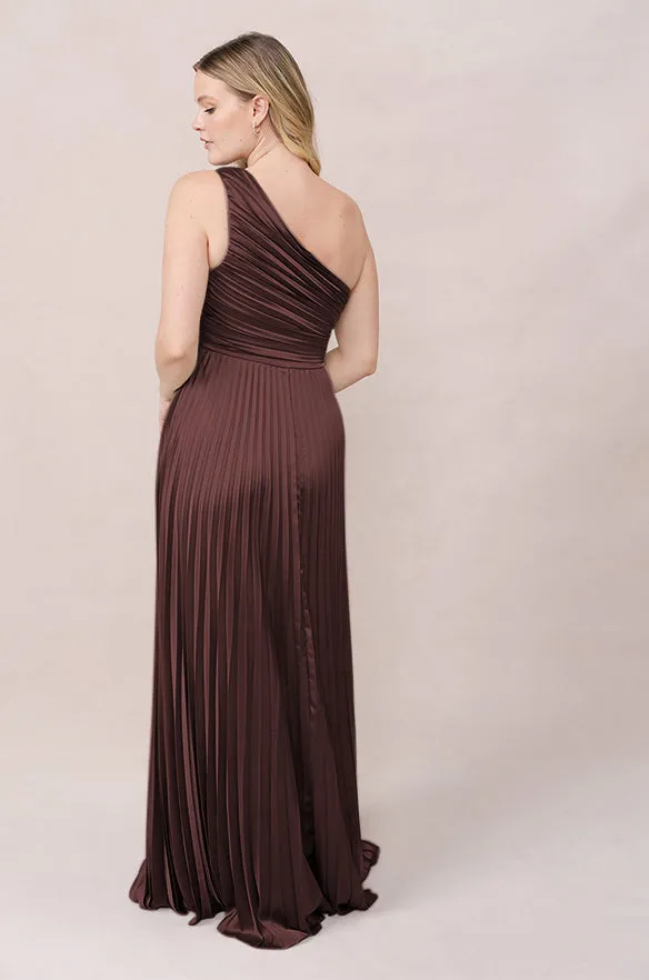 Declan Satin Pleated Dress | Made To Order