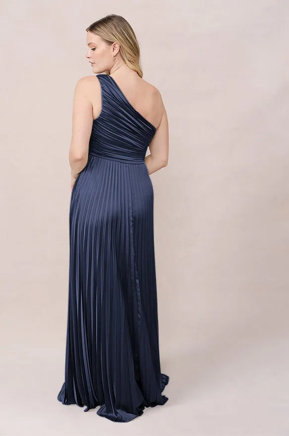 Declan Satin Pleated Dress | Made To Order