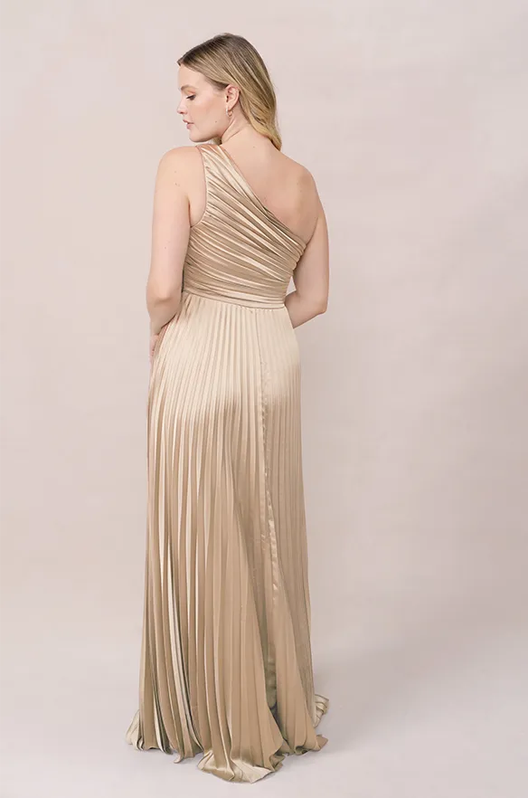 Declan Satin Pleated Dress | Made To Order
