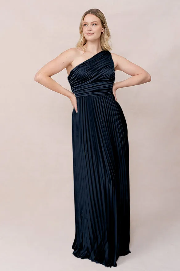 Declan Satin Pleated Dress | Made To Order