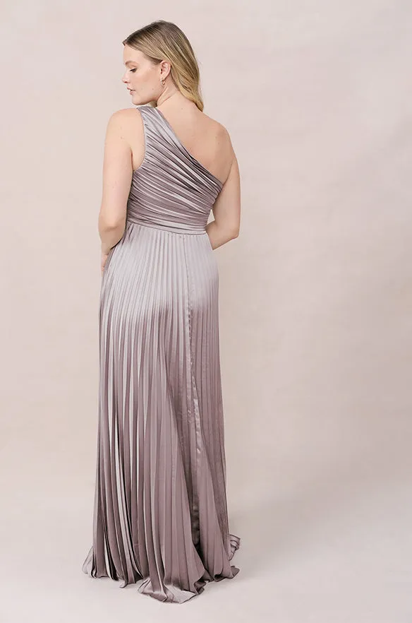 Declan Satin Pleated Dress | Made To Order
