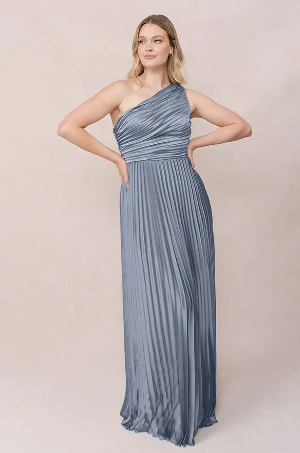Declan Satin Pleated Dress | Made To Order